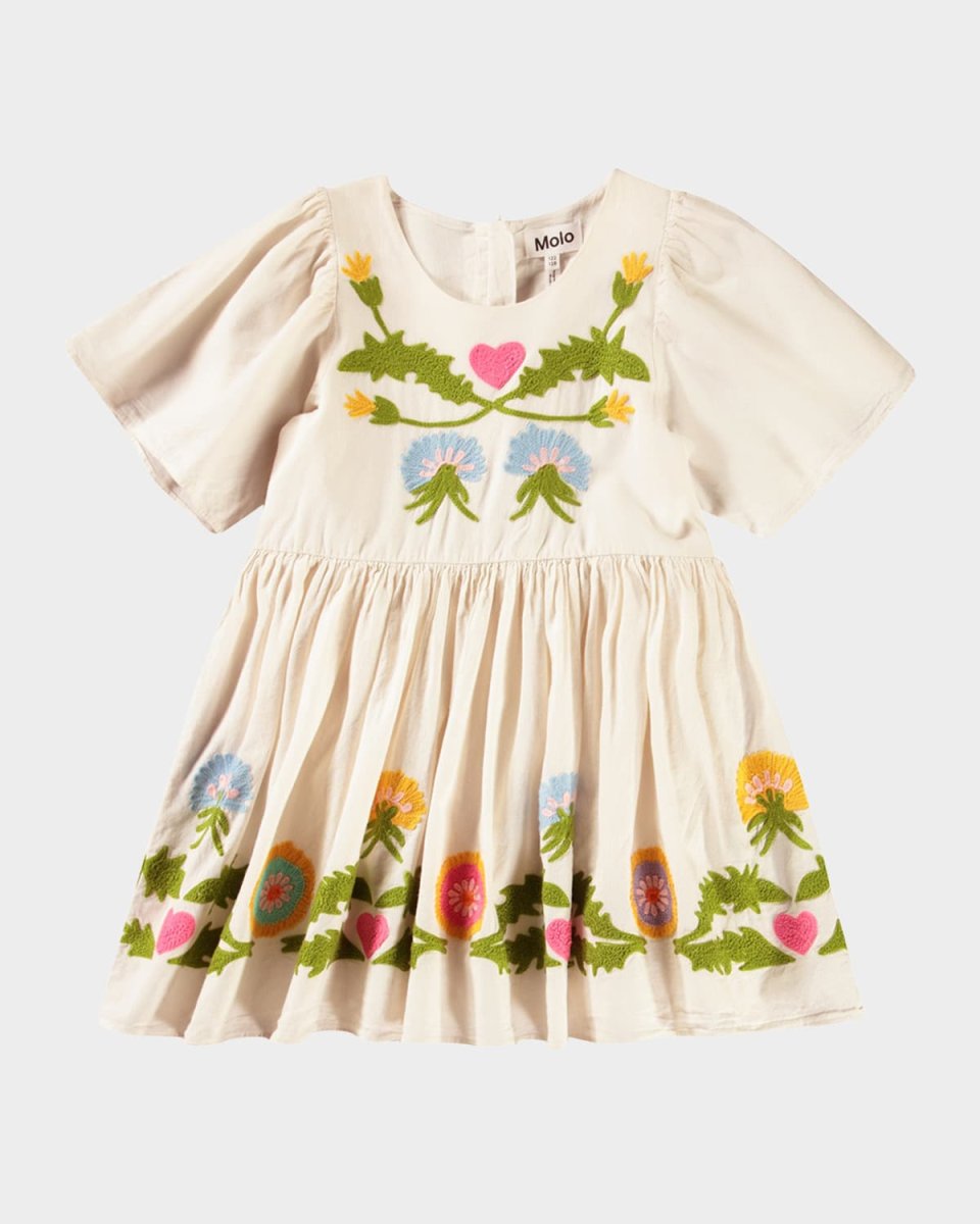 Girl's Carlin Floral Crotchet Dress, Size 3T